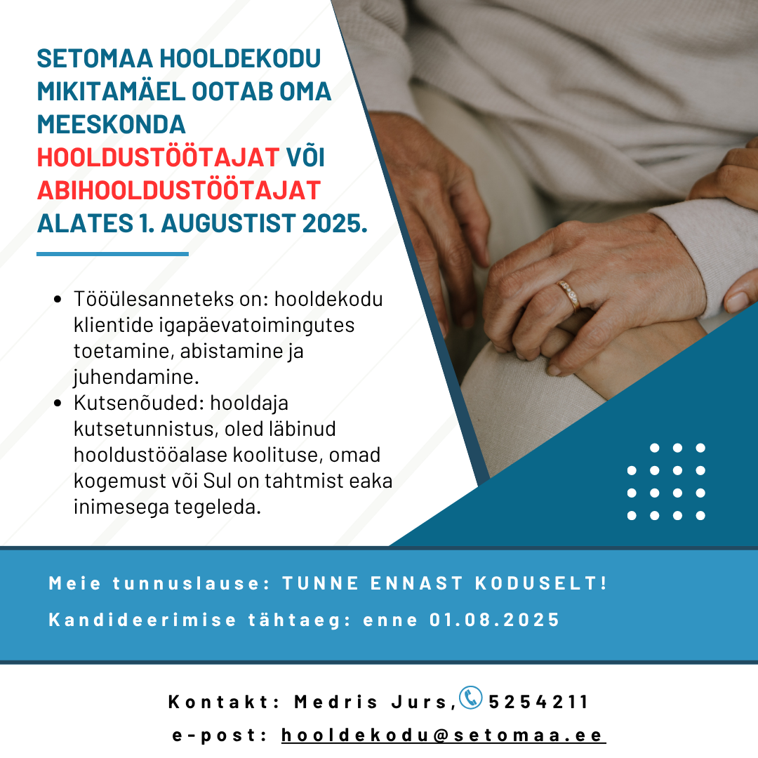 hooldustöötaja kuulutus