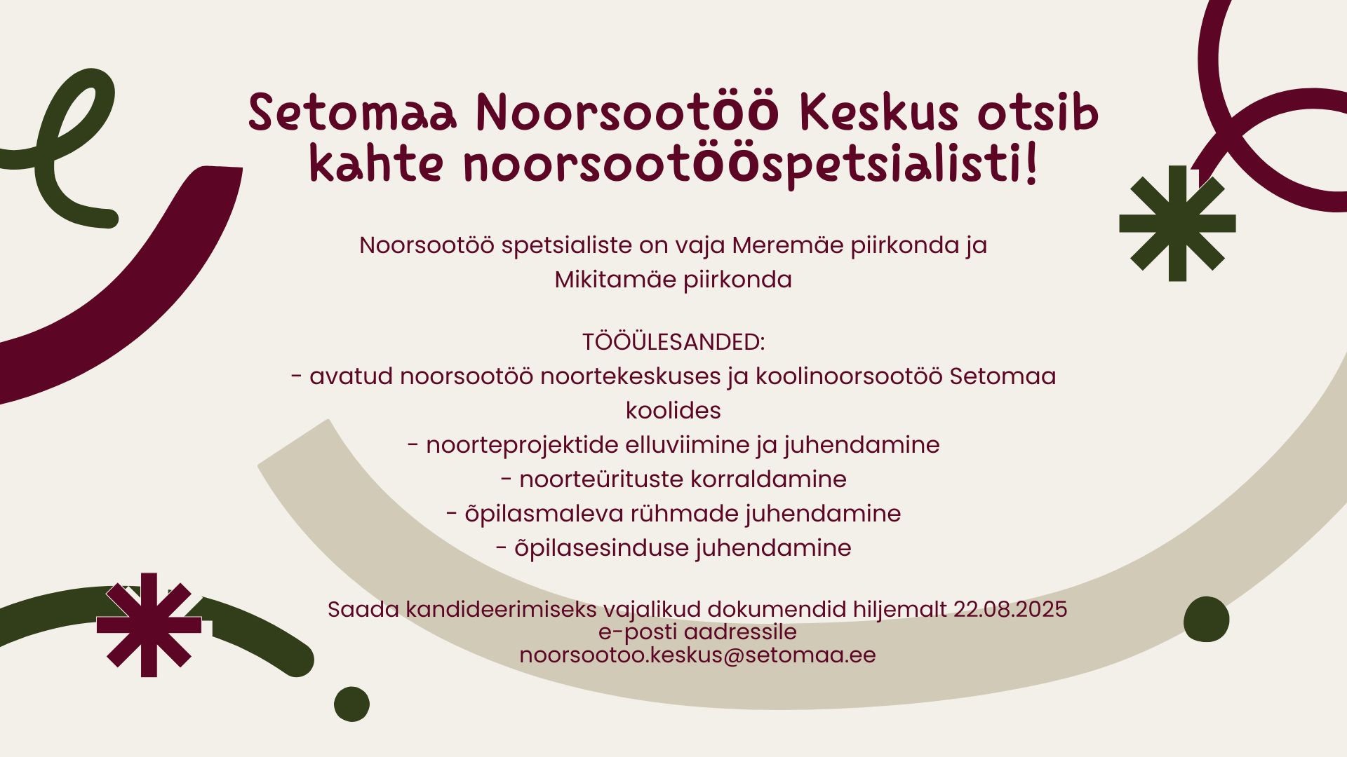 otsime noorsootööspetsialisti
